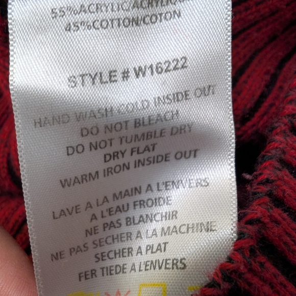 Red Asymmetrical Ribbed Sweater - Picture 10 of 10